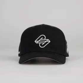 Raw2Rare Cap Shadow Schwarz – 3D-Frontstick Logo, 1st Edition Snapback Cap, Frontansicht